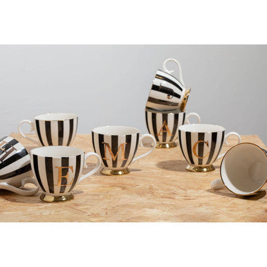 Black and White Monogram Mug M