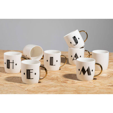 White Monogram Mug Letter N