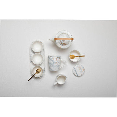 Marble Luxe Dip Bowls with Tray Set