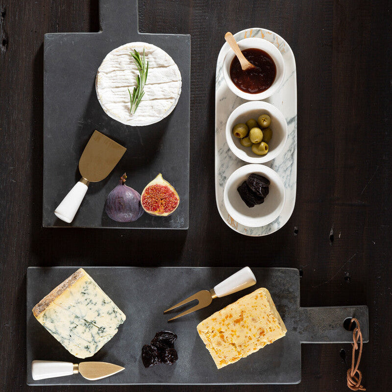 Marble Luxe Dip Bowls with Tray Set