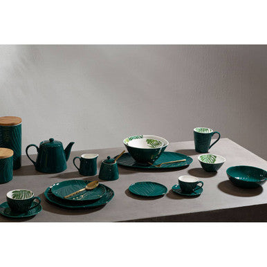 Dark Green Leaf Design Mug