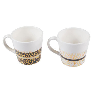 Set of Two Leopard Print Mugs