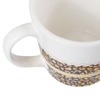 Set of Two Leopard Print Mugs