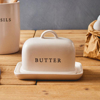 Cream Large Butter Dish