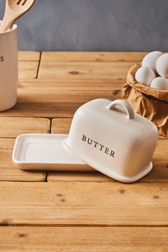 Cream Large Butter Dish