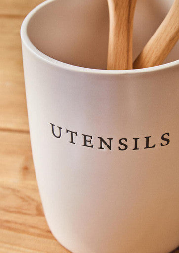 Cream Farmhouse Utensil Holder