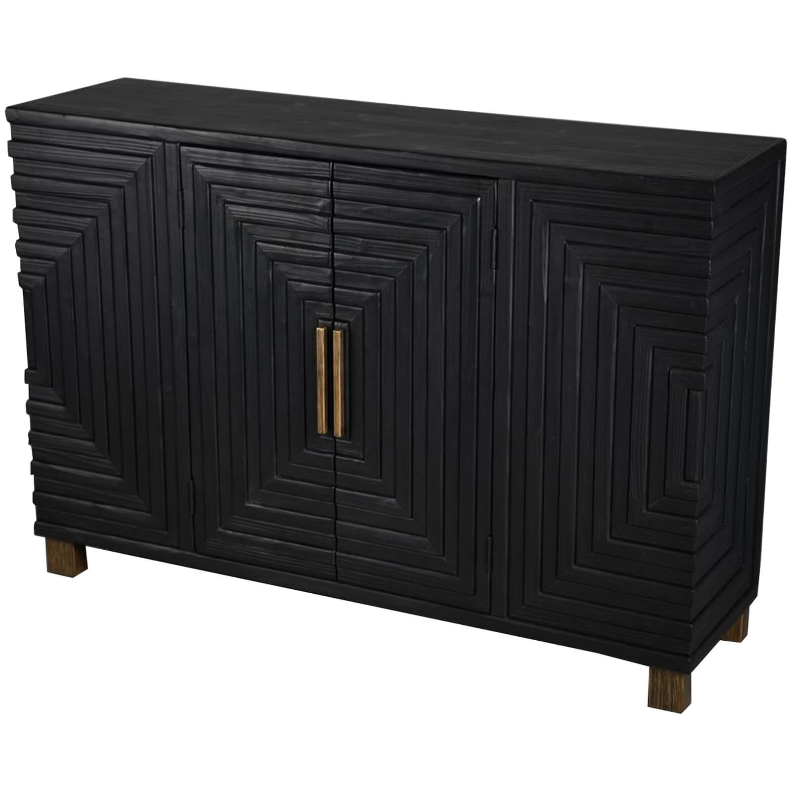 Lennox minimalist black wood sideboard with sleek contemporary design and ample storage, 84cm height by Sostter at brixbailey.com