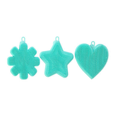 Set of 3 Teal Silicone Dish Scrubbers