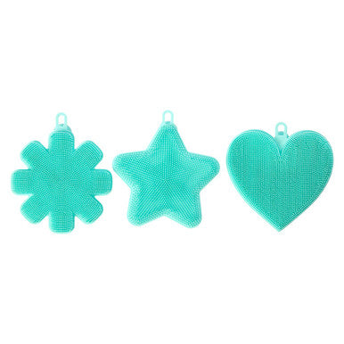 Set of 3 Teal Silicone Dish Scrubbers
