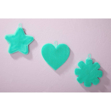 Set of 3 Teal Silicone Dish Scrubbers