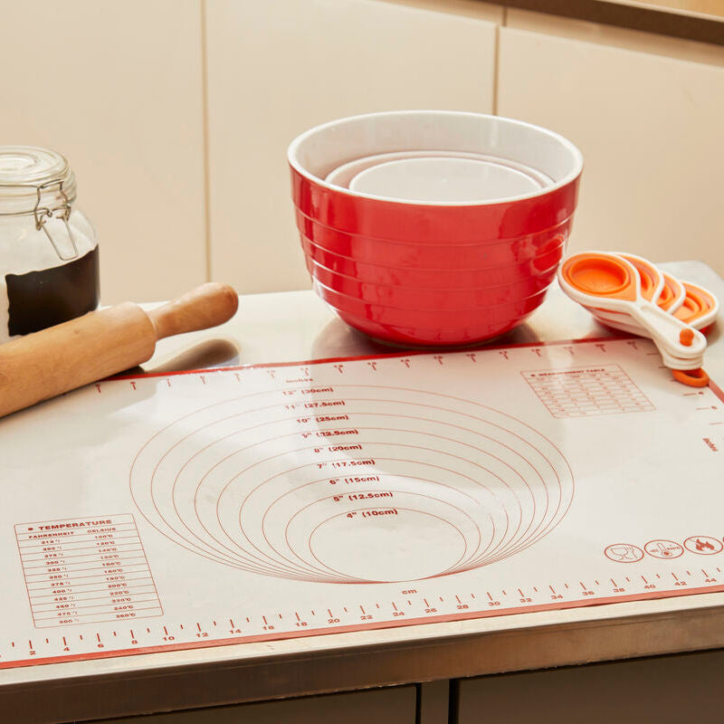 Red Trim Baking Mat for Home Bakers