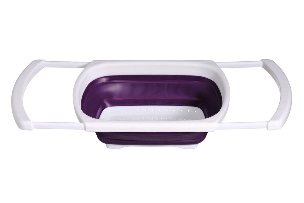 Purple Over Sink Collapsible Colander