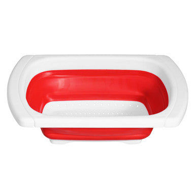 Red Over Sink Collapsible Colander