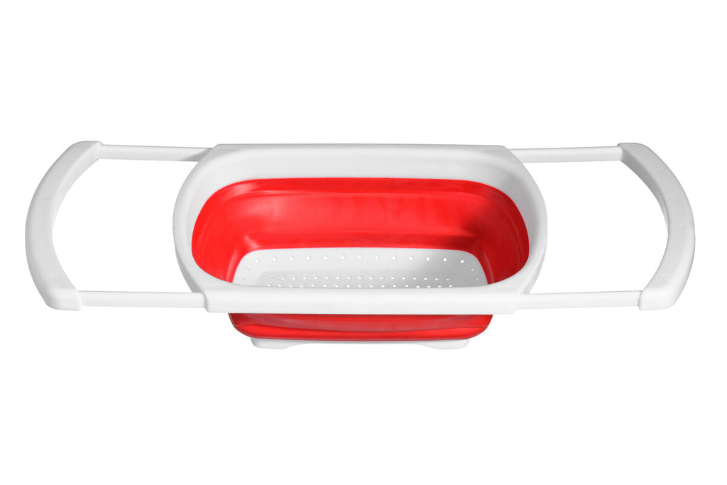 Red Over Sink Collapsible Colander