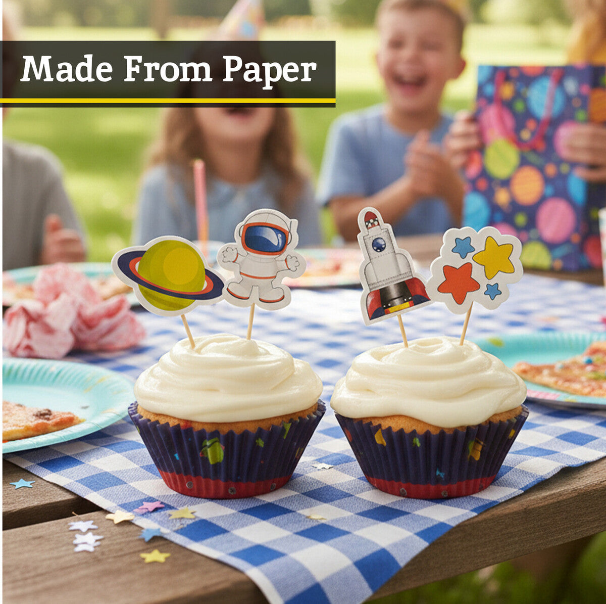 Rocket Cupcake Cases and Toppers Set