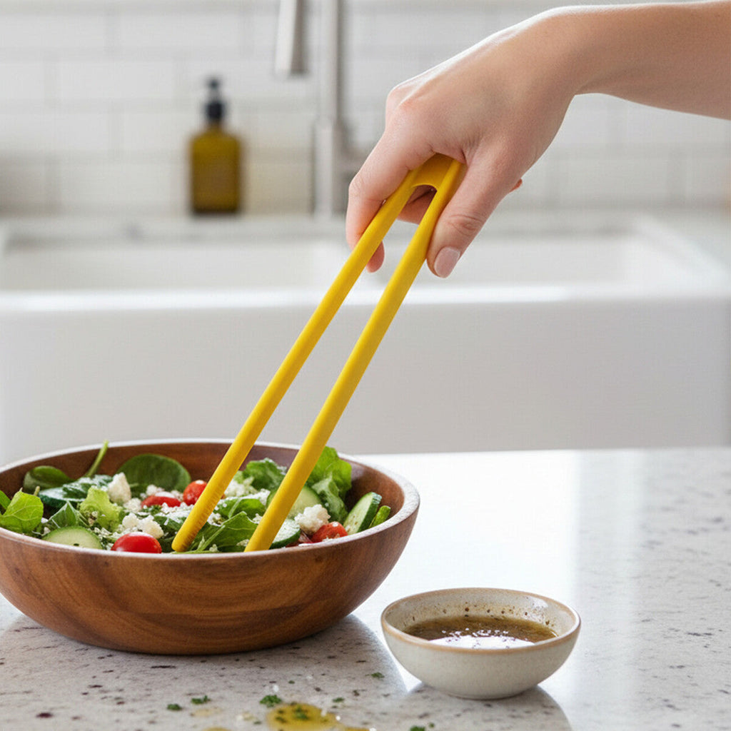 Yellow Silicone Kitchen Tongs