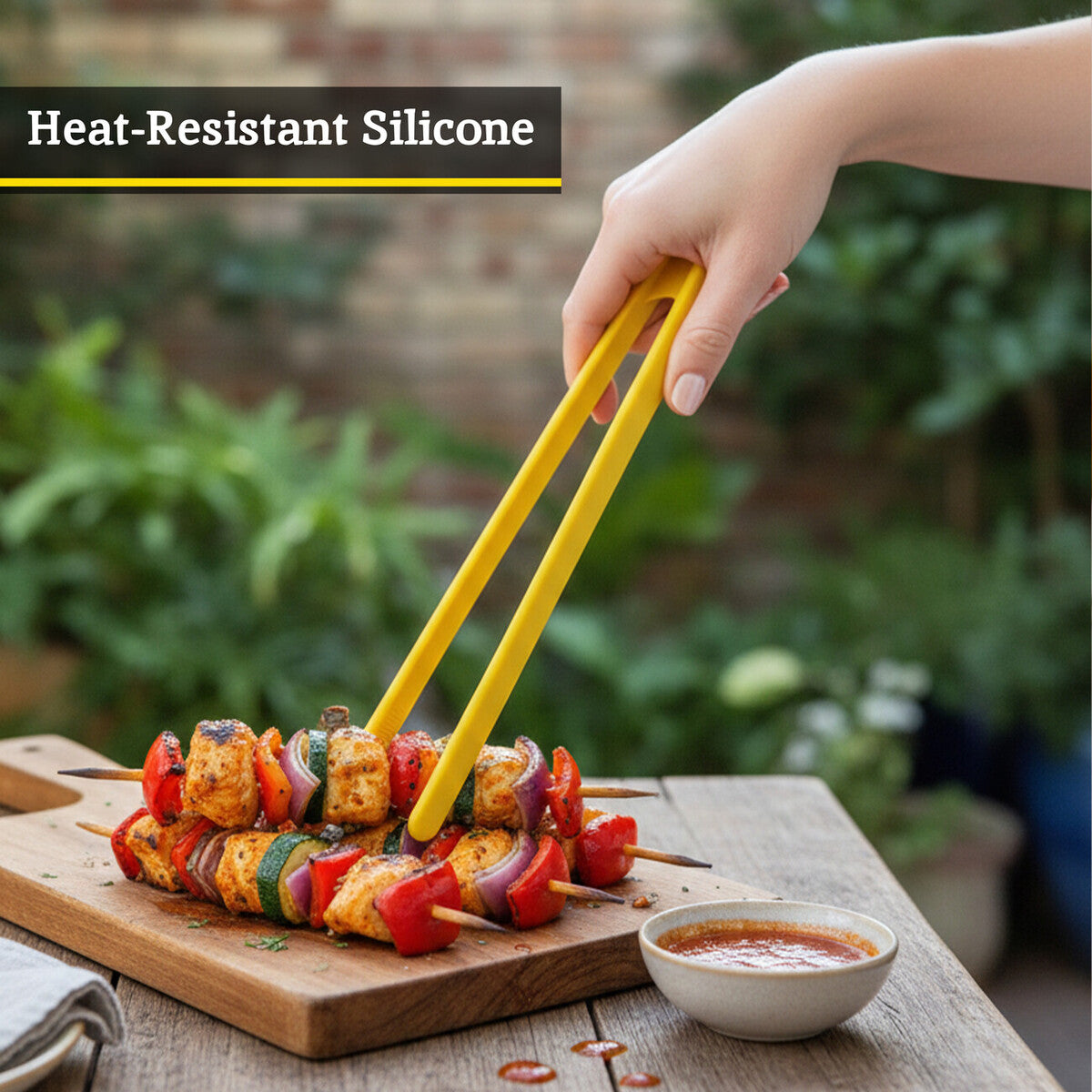 Yellow Silicone Kitchen Tongs