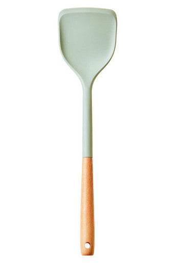 Sage Green Silicone Spatula with Wooden Handle