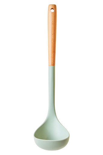 Nova Sage Green Silicone Ladle with Round Wood Handle