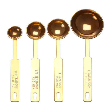 Gold Finish Measuring Spoons Set