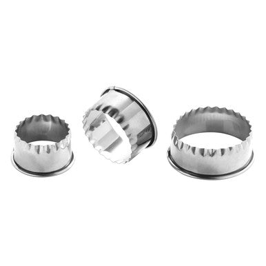 Set of 3 Round Stainless Steel Pastry Cutters