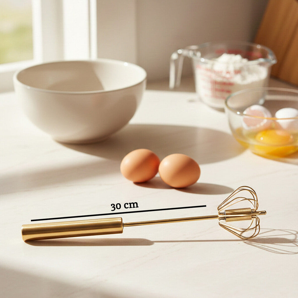 Press and Spin Light Gold 30cm Whisk