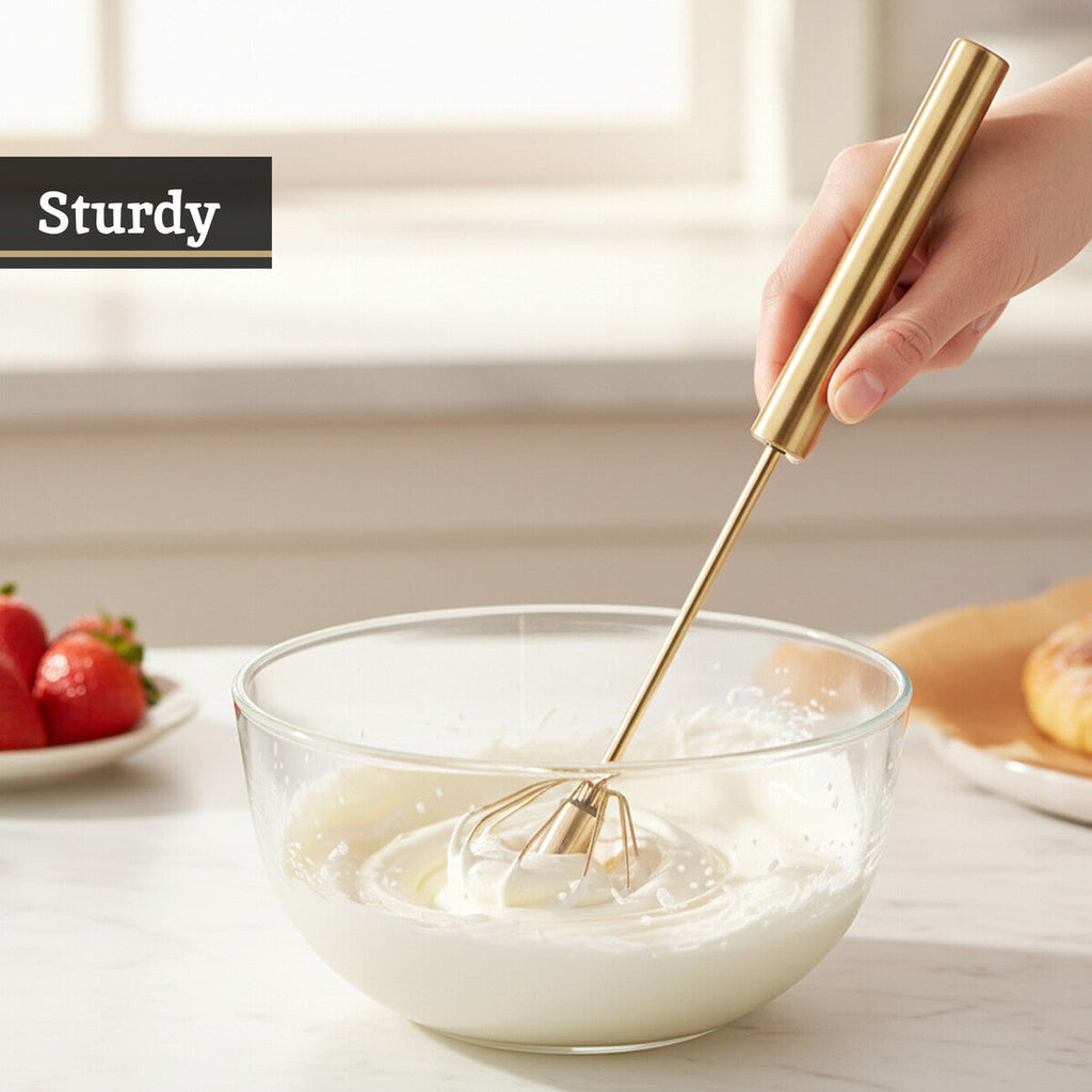 Press and Spin Light Gold 30cm Whisk