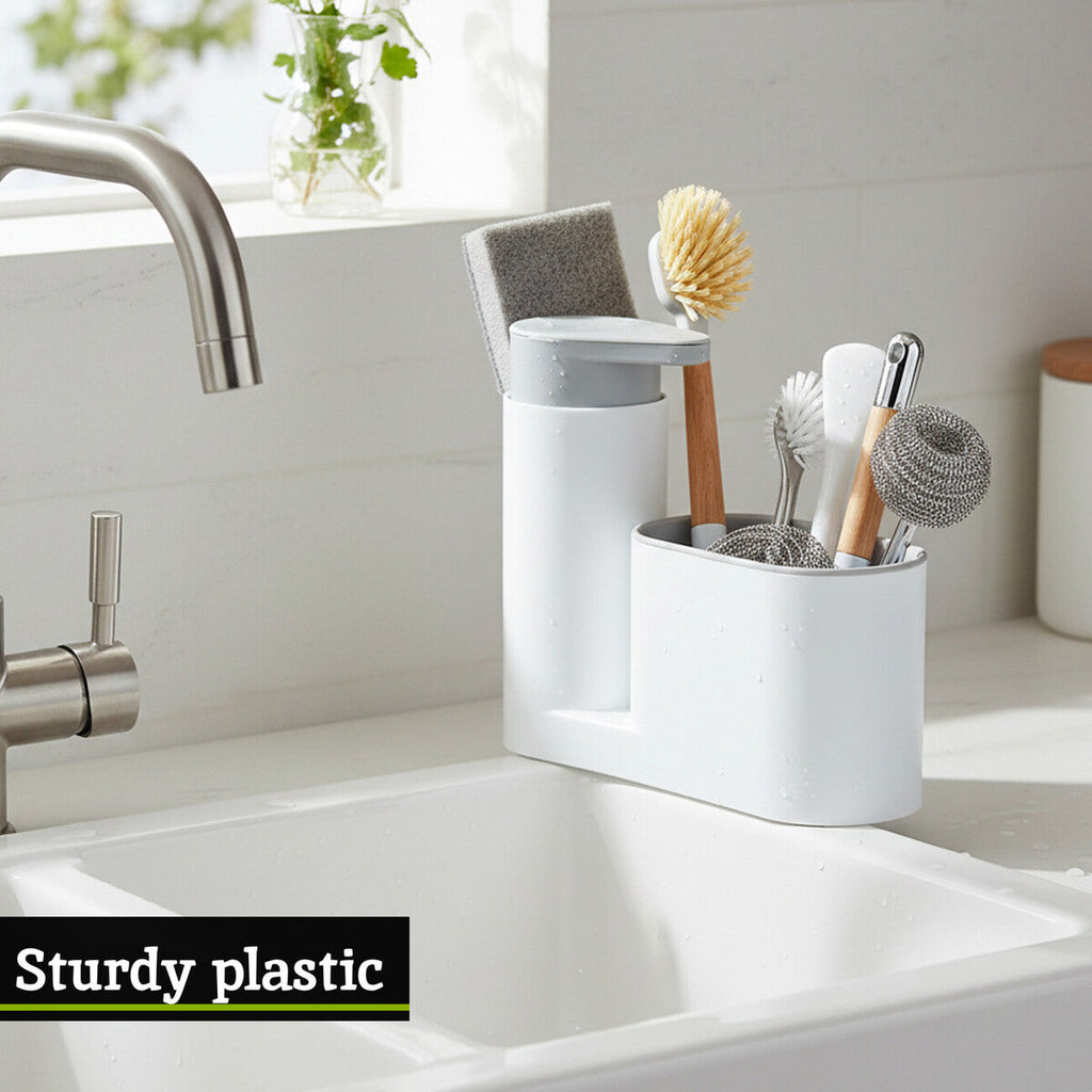 Grey Sink Tidy with Soap Pump