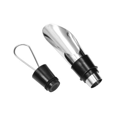 Chrome Wine Pourer and Stopper Set