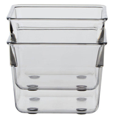 Small Set of Two Square Kitchen Organisers in Clear Plastic