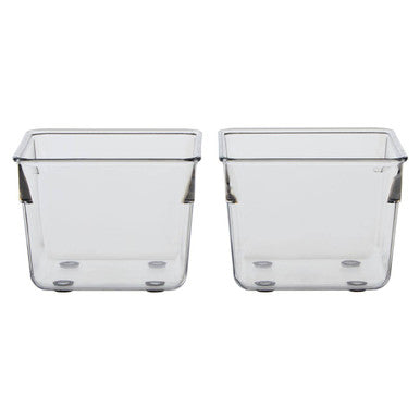 Small Set of Two Square Kitchen Organisers in Clear Plastic