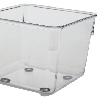 Small Set of Two Square Kitchen Organisers in Clear Plastic