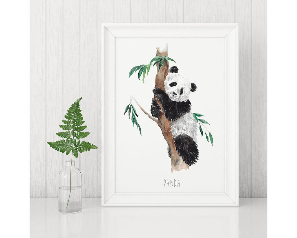 Personalised Panda Bear Watercolour Print