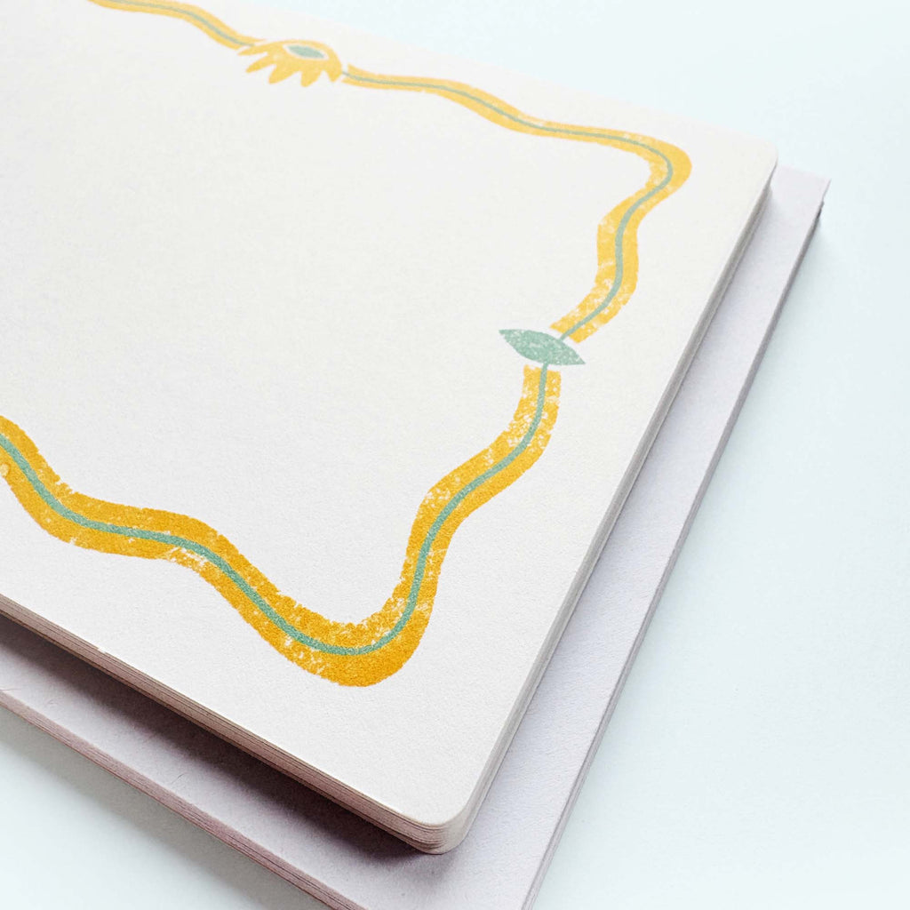 Set of 12 Notecards and Envelopes in Yellow and Green