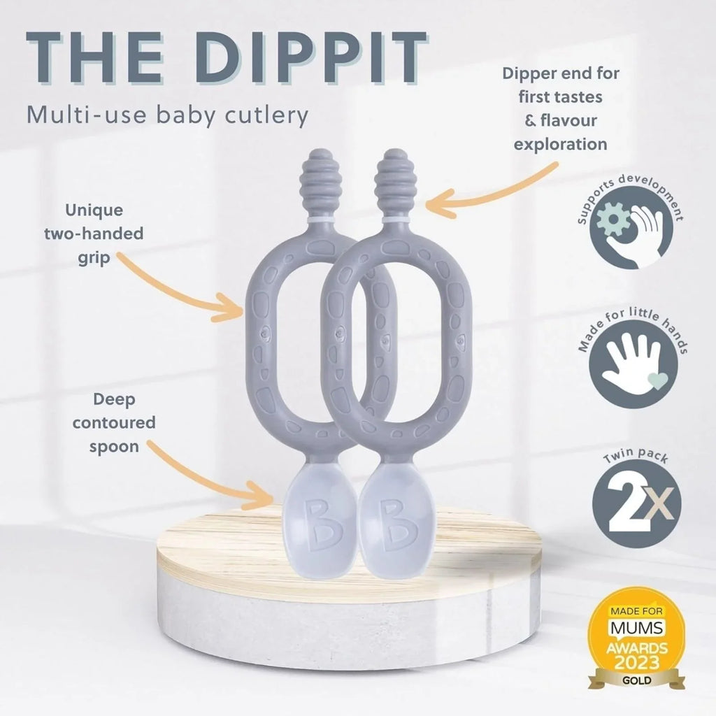 Dippit Baby Weaning Spoons 6 Plus Months Pack of 2 Blush