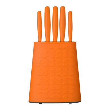 Living Colour 5 Piece Orange Knife Block Set
