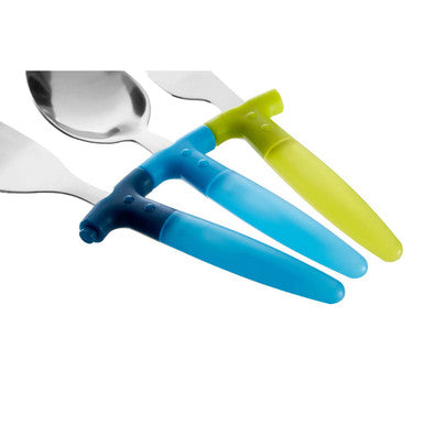 Childrens 3 Piece Blue and Yellow Cutlery Set