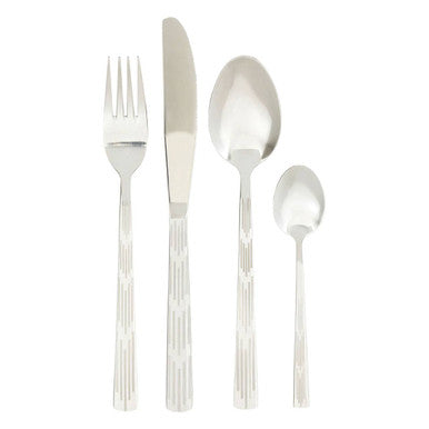 24 Piece Etched Deco Cutlery Set