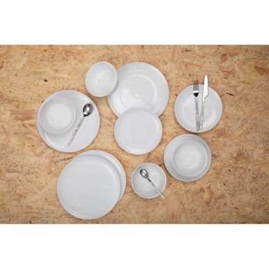 16 Piece White Faux Marble Cutlery Set