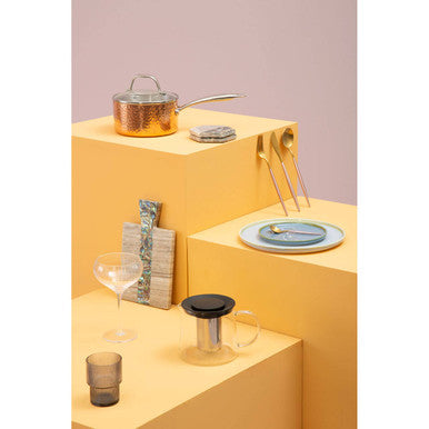 16 Piece Pink and Gold Cutlery Set