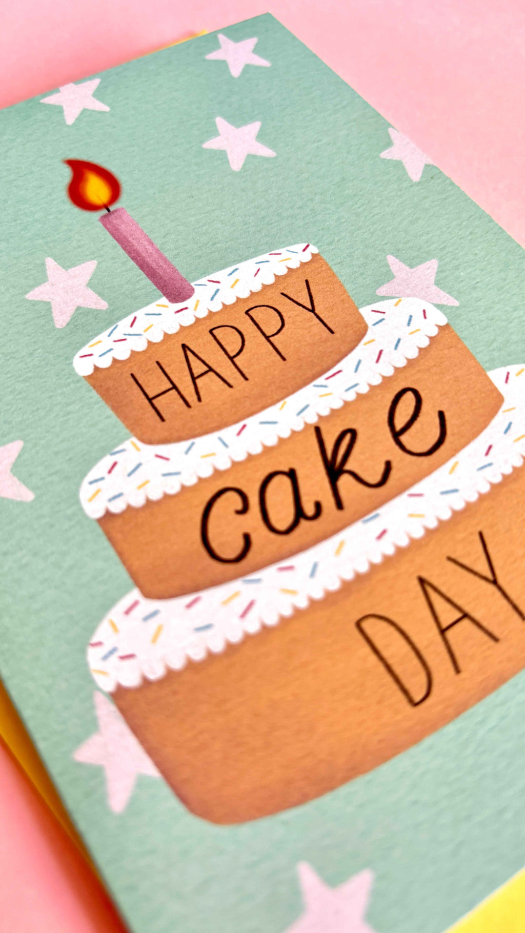Happy Cake Day Card with Handmade Birthday Design