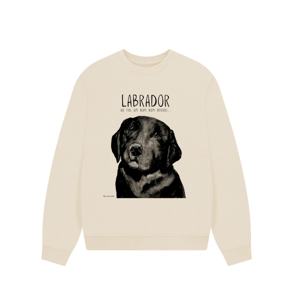 Will Sit for Snacks Black Labrador Oversized Sweatshirt