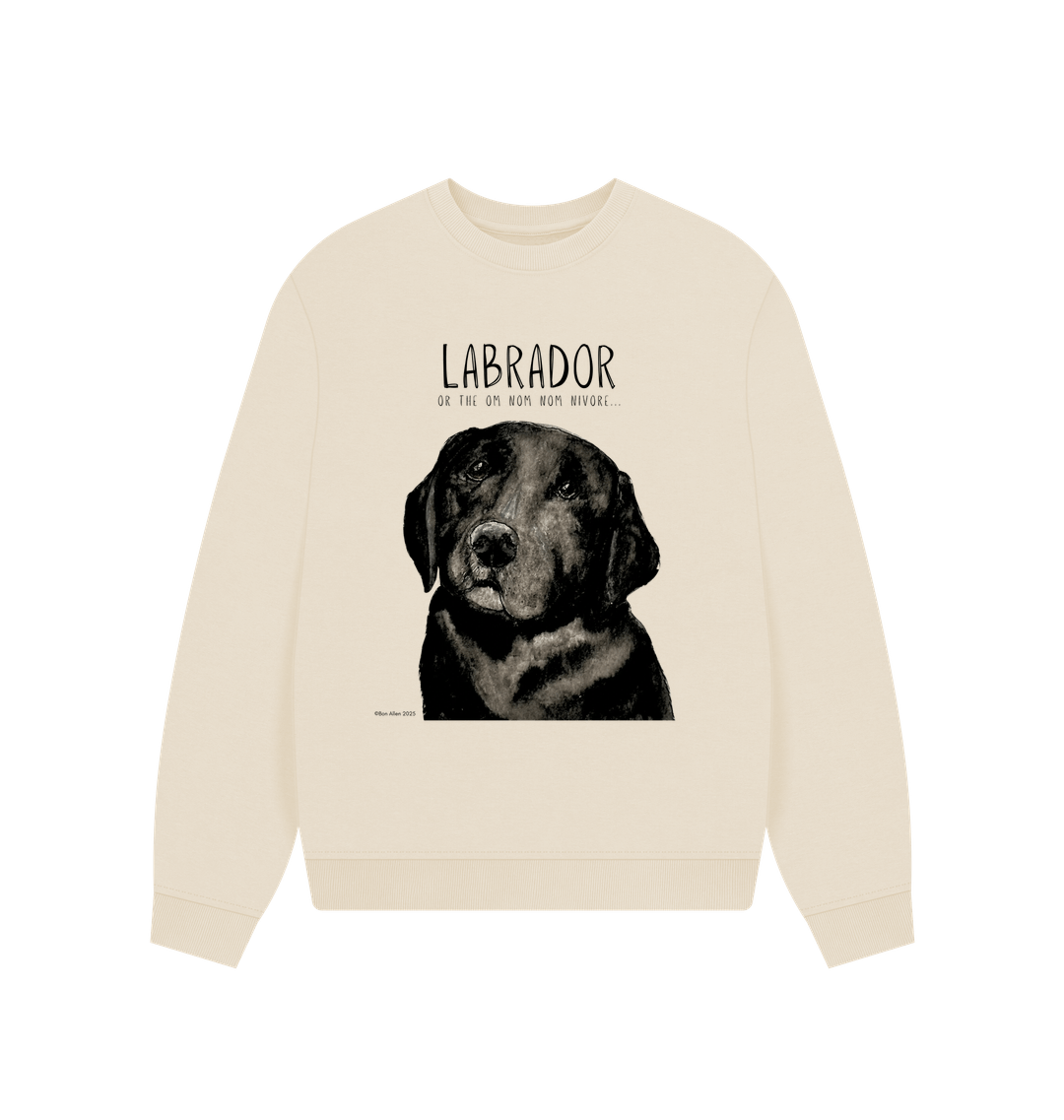 Will Sit for Snacks Black Labrador Oversized Sweatshirt