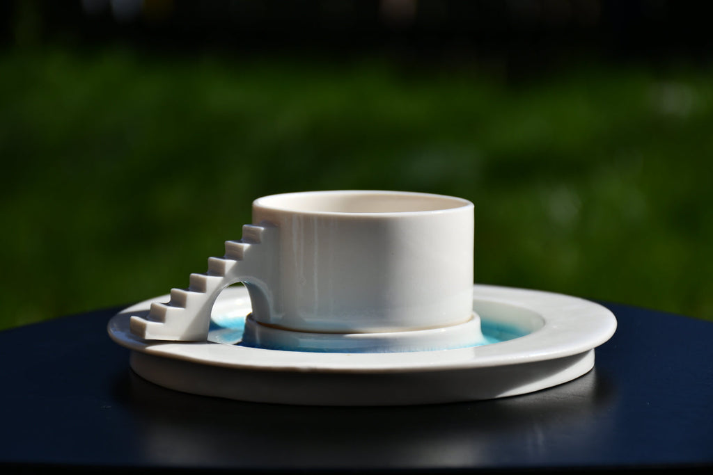 Castle Coffee Cup with Blue Glass Moat