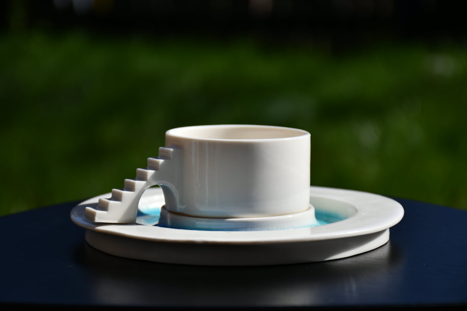 Castle Coffee Cup with Blue Glass Moat