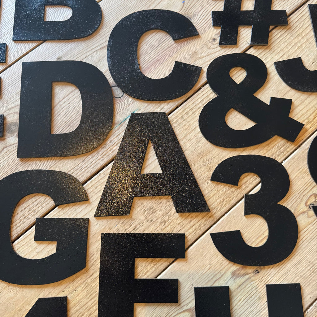 Black Metal Letters 12 inch and 5 inch Rustic Industrial Wall Decor