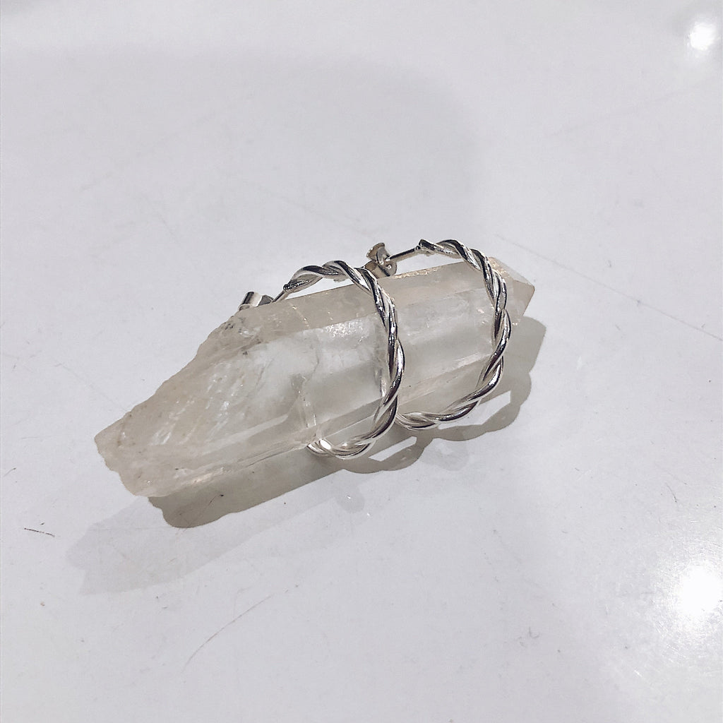 Twisted Sterling Silver Hoops