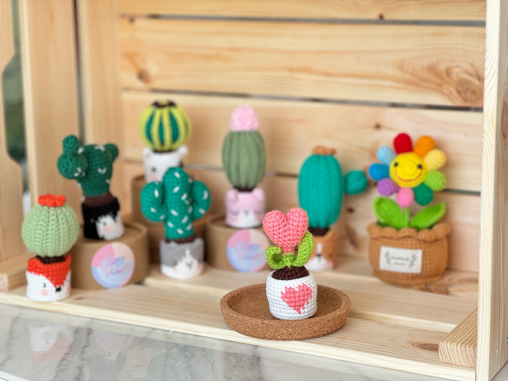 Handmade Crochet Cactus Family Collection Five New Friends