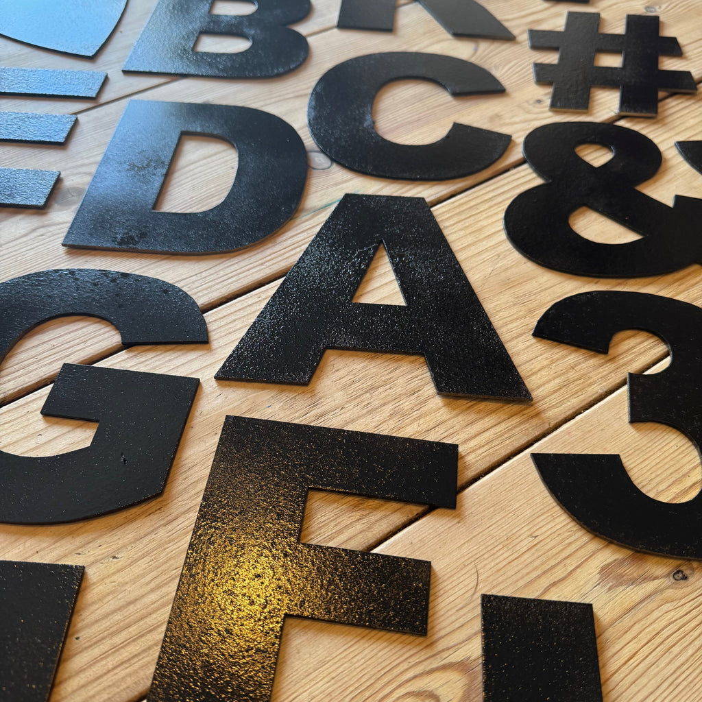 Black Metal Letters 12 inch and 5 inch Rustic Industrial Wall Decor