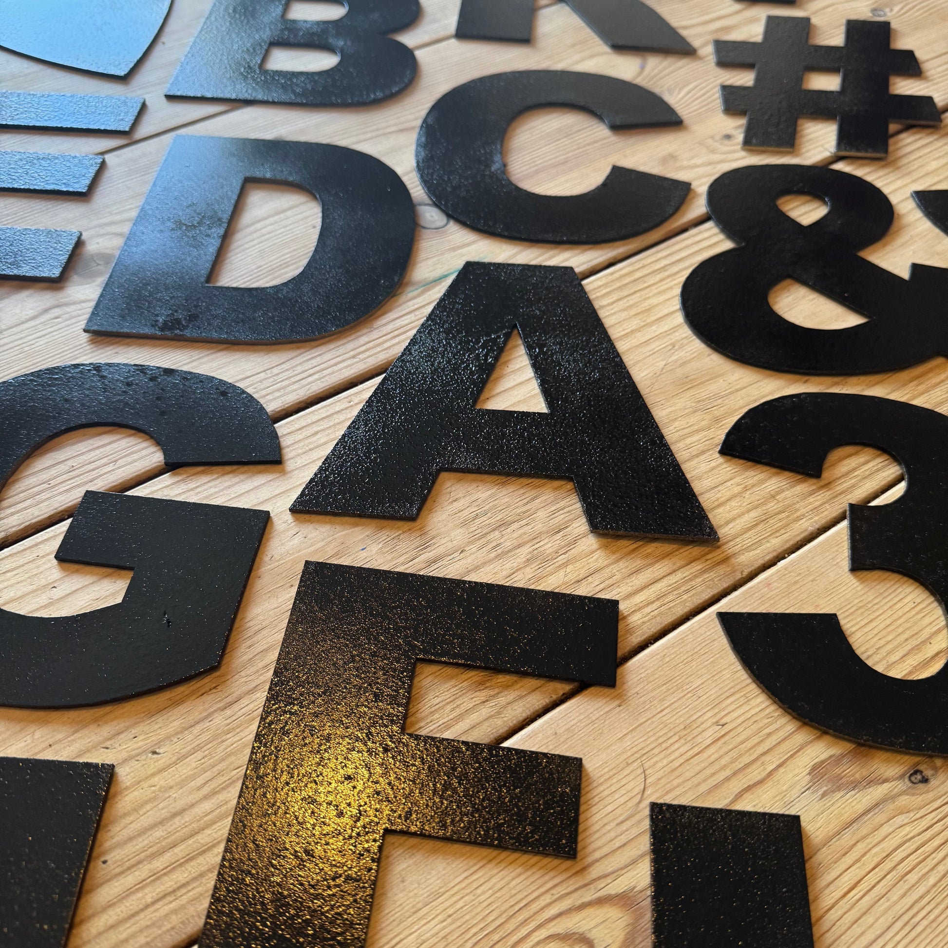 Black Metal Letters 12 inch and 5 inch Rustic Industrial Wall Decor